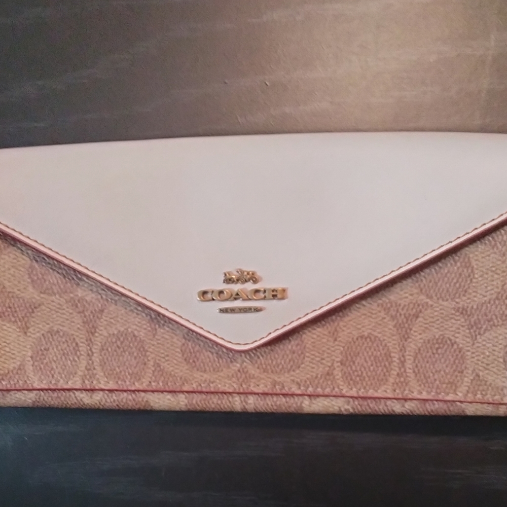 Coach Slim Envelope Wallet In Colorblock Signature Canvas and Leather